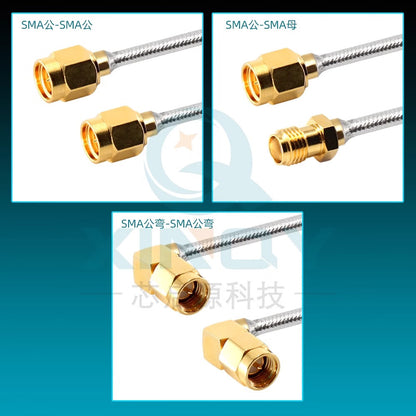 XINQY Semi-Flexible RF Coaxial Cable with SMA Connector 8/9/12G, Tin-Plated Low-Loss Internal Interconnect Cable, SMA Male-SMA Female Connector, 0.1m/2 pieces