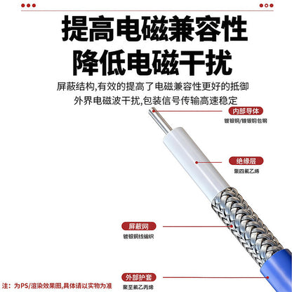 MMCX single-ended RF cable RG405 semi-flexible cable 086 adapter cable, MMCX male single-ended cable, 1 meter, SX-MMCX-JW-1