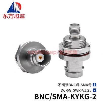 Eastsheep BNC/SMA-KYKG-2 Stainless Steel BNC Female to SMA Female Through-Wall Type 6G 1-Pack