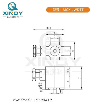 XINQY MCX-JWD Surface Mount Right Angle Bend Antenna Mount Connector (10 units)