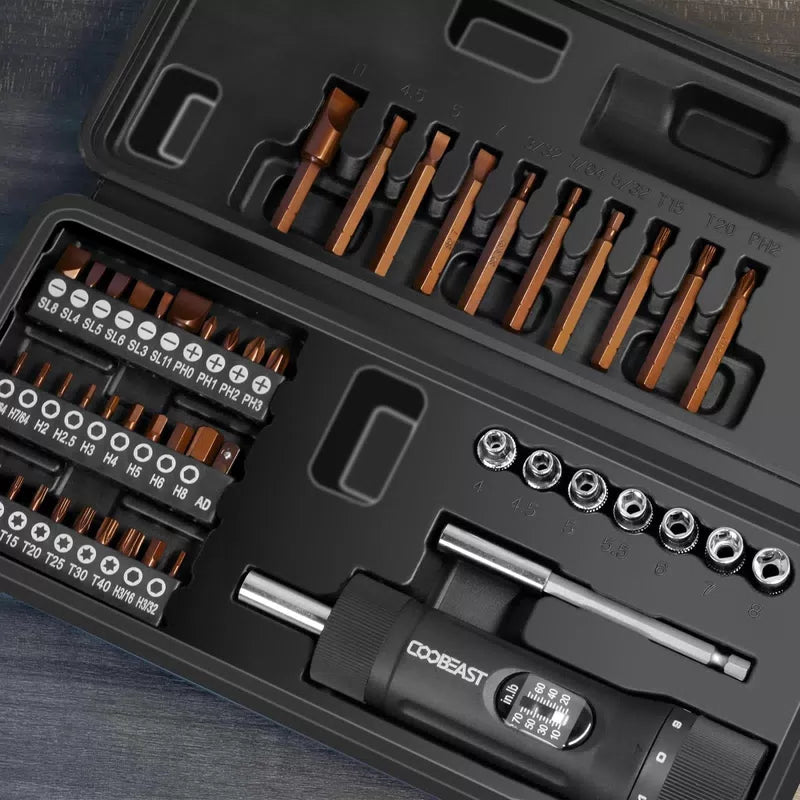 coobeast 49 Pcs Torque Screwdriver 10-70 Inch Pound 49 PCS, Black [2]