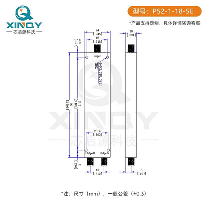 XINQY 1/18G RF Microstrip Power Divider, 1-to-2 SMA Female Connector, 18000MHz Power Divider Combiner (1-18GHz)