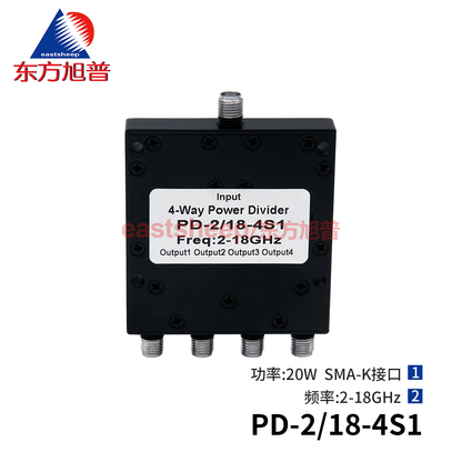Dongfang Xupu SMA Microstrip 1-to-4 Power Divider 2000-18000MHz Wideband 2-18G SMA Mother PD-2/18-4S1