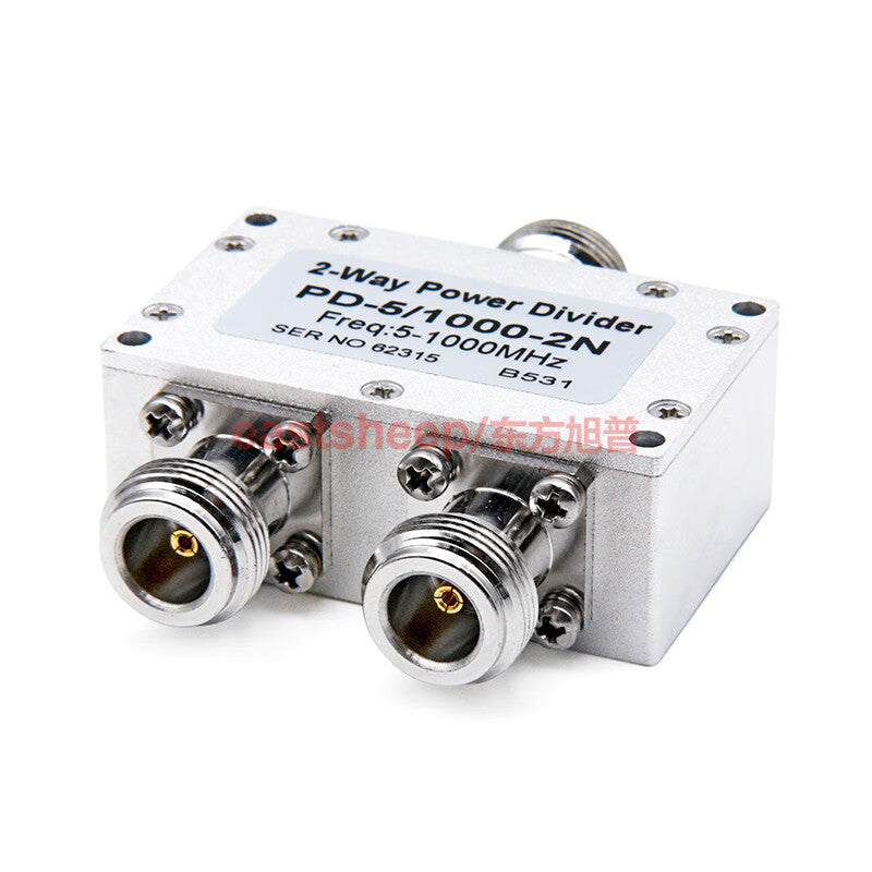 Eastsheep N-type 1-to-2 microstrip power divider, 5-1000MHz low-frequency power divider, N-female connector.