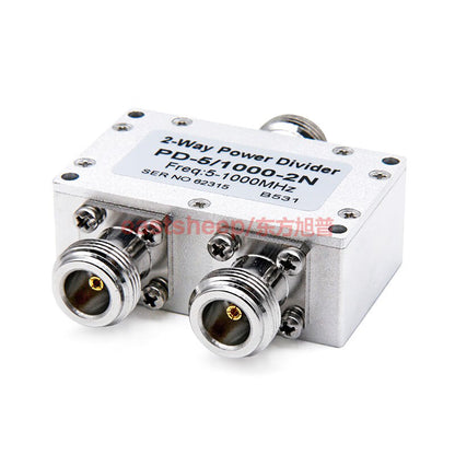 Eastsheep N-type 1-to-2 microstrip power divider, 5-1000MHz low-frequency power divider, N-female connector.