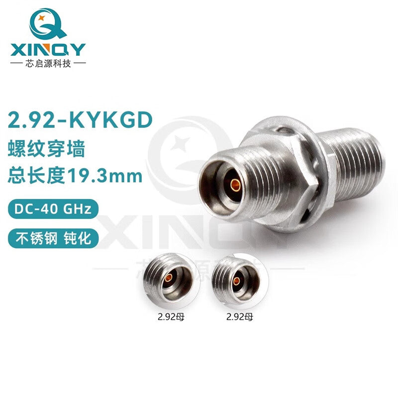 XINQY Millimeter Wave High Frequency Panel Mount Adapter, 2.92mm 40G Threaded Through-Wall Mounting Head, Threaded Fixing Operating Frequency 0-40GHz