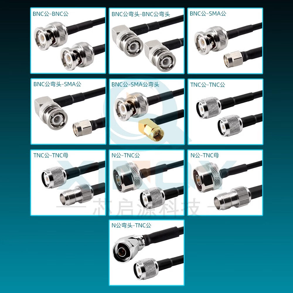 XINQY LMR200 High Power Coaxial Cable with BNC/TNC/N Connectors, 6G RF Interconnect Feeder, TNC Male to TNC Male; 3m