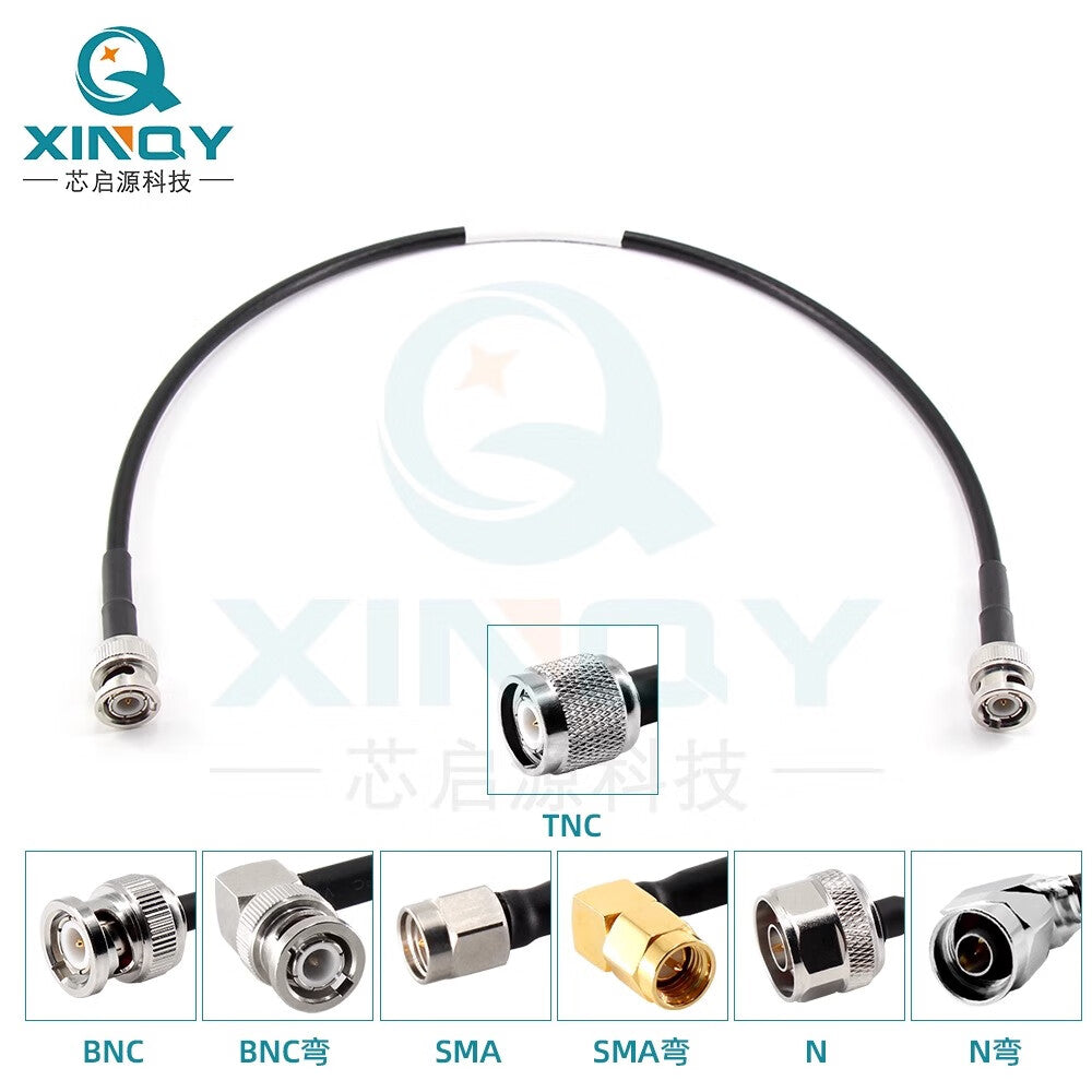 XINQY LMR200 High Power Coaxial Cable with BNC/TNC/N Connectors, 6G RF Interconnect Feeder, BNC Male to BNC Male; 0.5m