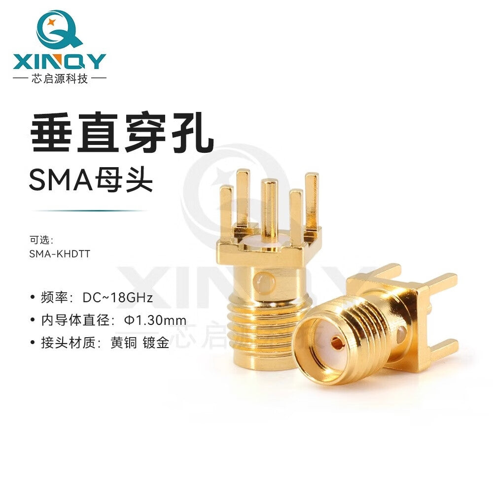 XINQY Printed Circuit Board RF Connector Vertical Mount Soldering Socket SMAKE-TB (0-6GHz) 10-piece set