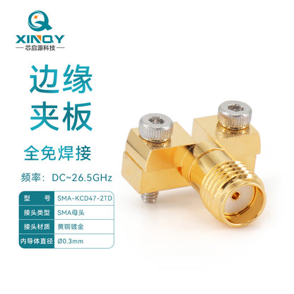 XINQY SMA-KCD47 RF Coaxial Connector 0-26.5G PCB Edge Clamp SMA-KCD47-2TD Fully Solder-Free with Screws / 5 Pieces