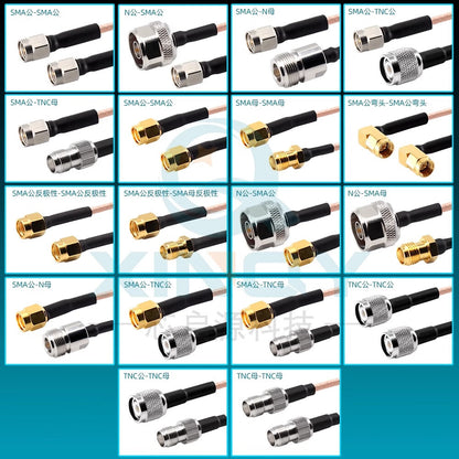 XINQY RG316 RF Cable SMA/N/TNC Extension Feeder 0-6G RF Connector Coaxial Jumper TNC Male to TNC Female; 10m/2 pieces