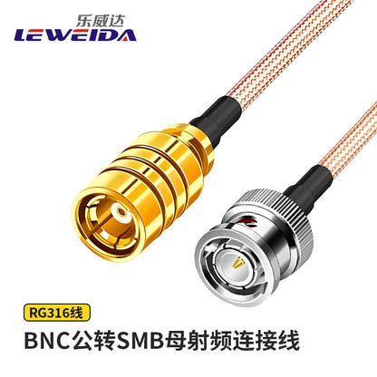 LEWEIDA BNC male to SMB female RF connector cable RG316 shielded high temperature extension jumper cable 50 ohms 5 meters LWD-BNC-SMB-JK5