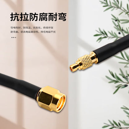LEWEIDA SMA Male-MMCX Male RF Connector Cable, Coaxial Communication Feeder, 6G Chassis Interconnect Cable Assembly, 1 meter LWD-SMA-MMCX-JJ1