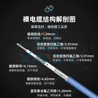 XINQY 0-18G SMA/N Phase-Stable RF Cable, Flexible High-Shielding Low-Loss Test Cable Assembly, SMA Male Connector - SMA Male Elbow; 0.5m