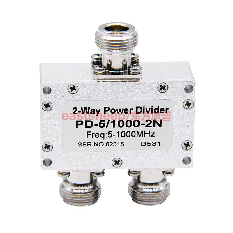 Eastsheep N-type 1-to-2 microstrip power divider, 5-1000MHz low-frequency power divider, N-female connector.