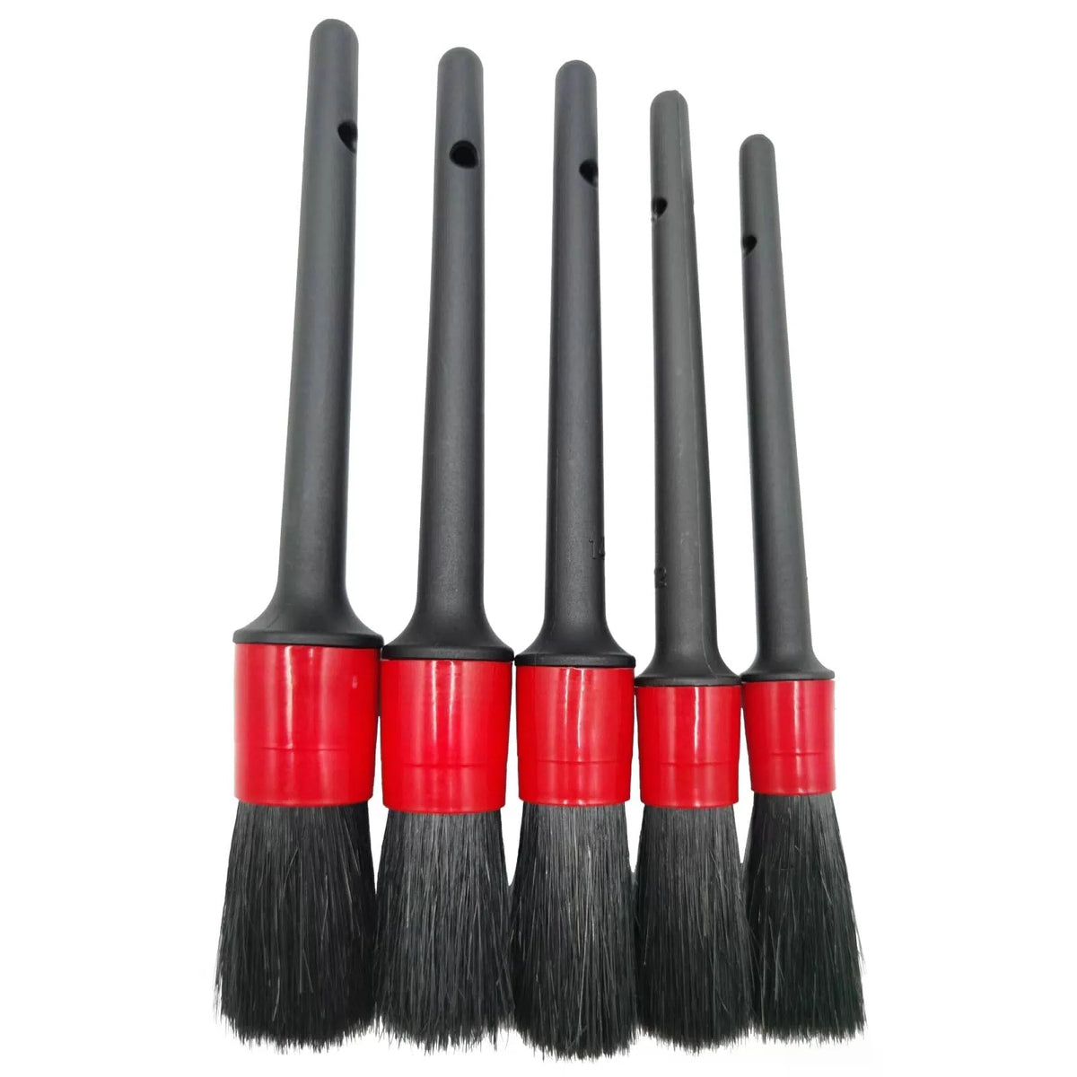 femryer Car Detailing Brush Set of 5 - Soft Boar Hair, Wash Brush, Black [1]