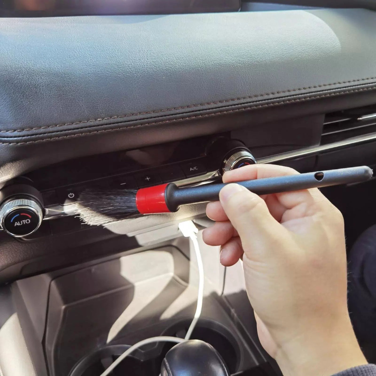 femryer Car Detailing Brush Set of 5 - Soft Boar Hair, Wash Brush, Black [6]