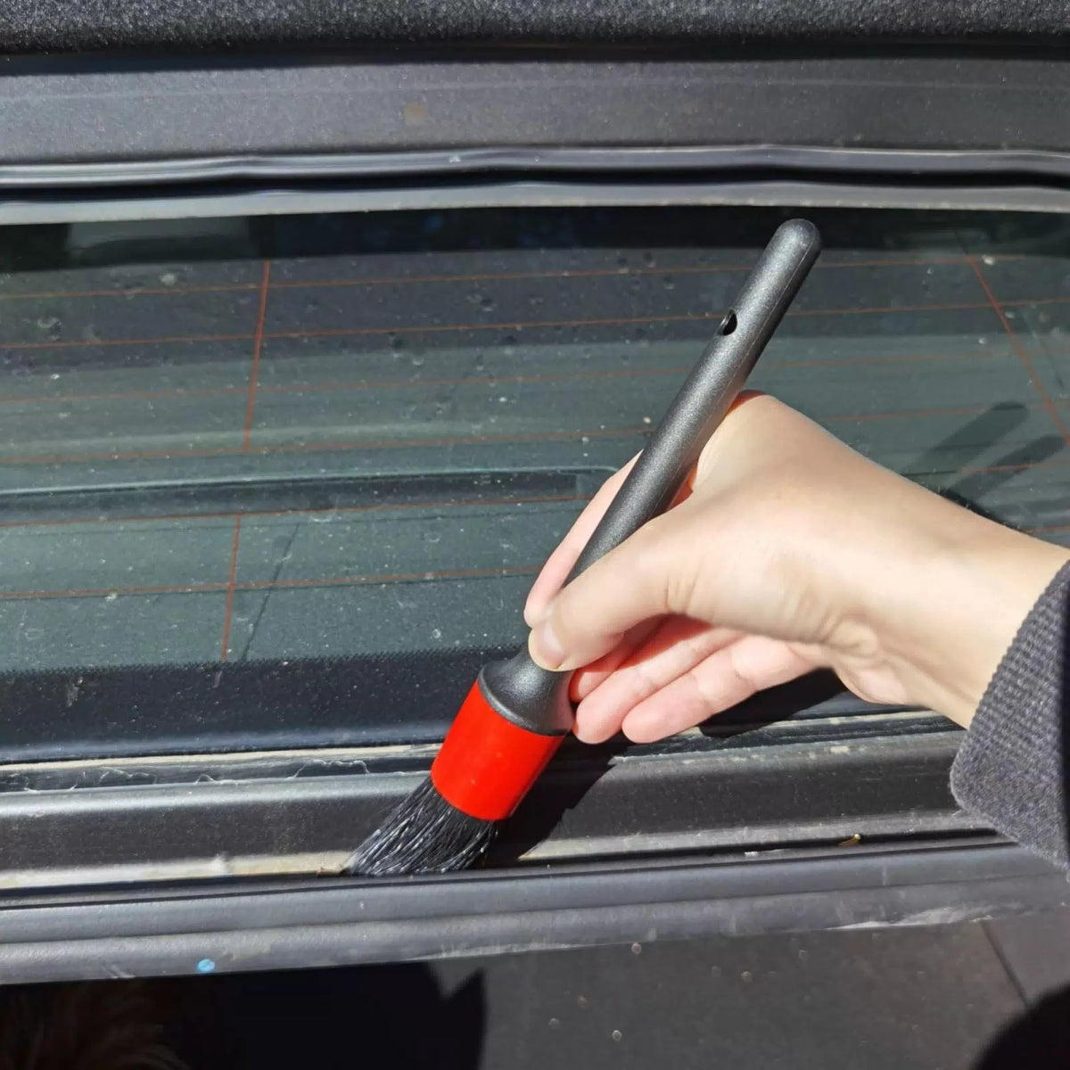 femryer Car Detailing Brush Set of 5 - Soft Boar Hair, Wash Brush, Black [8]