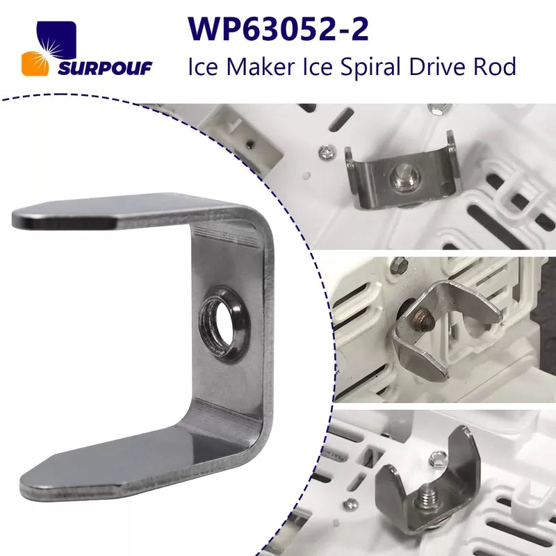 ice auger drive bar wp63052-2 Ice Dispenser Yoke 1.53*1.48*0.59 inch, Silver [7]