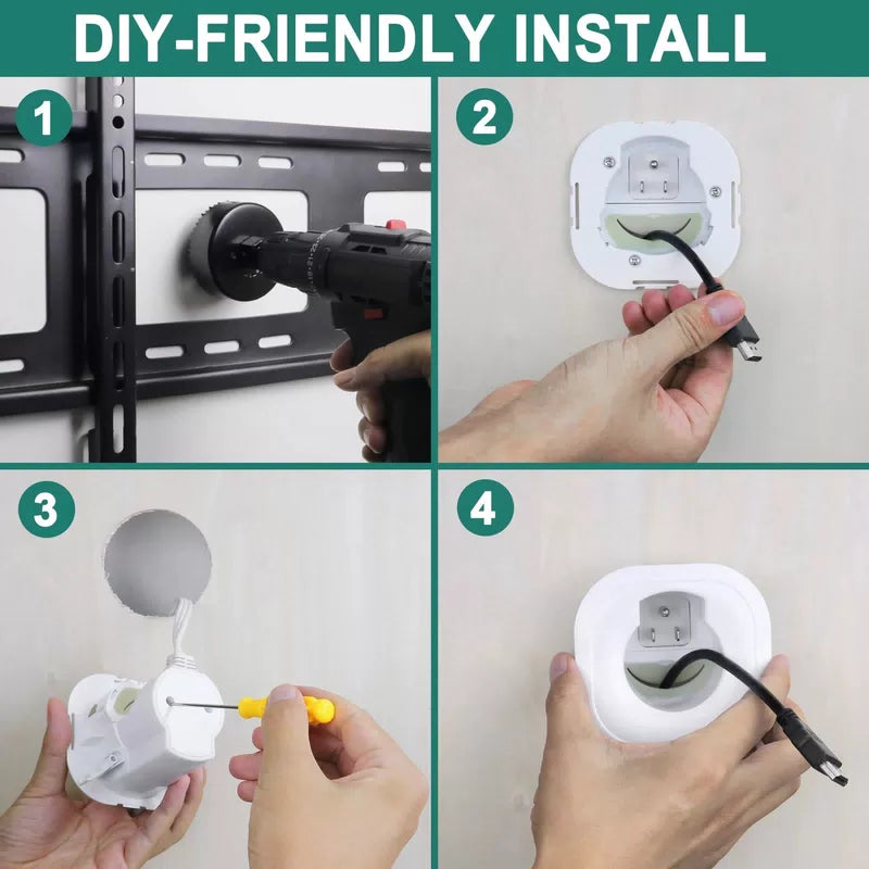 in-Wall Cable Management kit, Cord Hiding for Wall, Hide TV Wires When white [6]
