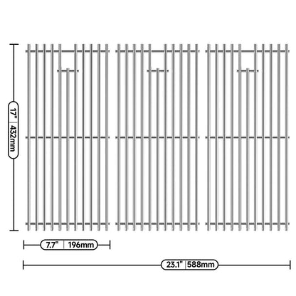 jkxoo 17’’ Stainless Steel Cooking Grates for Charbroil 17''D x 23.1''W [2]