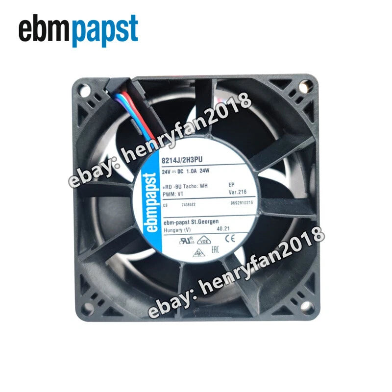Ebmpapst 8214J/2H3PU Axial Fan DC 24V 24W 1.0A 80*80*38MM 4-wire PWM Cooling Fan