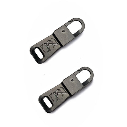 Zpsolution Stainless Steel Zipper Pulls - More 1.5" x 0.5", Black & Silver