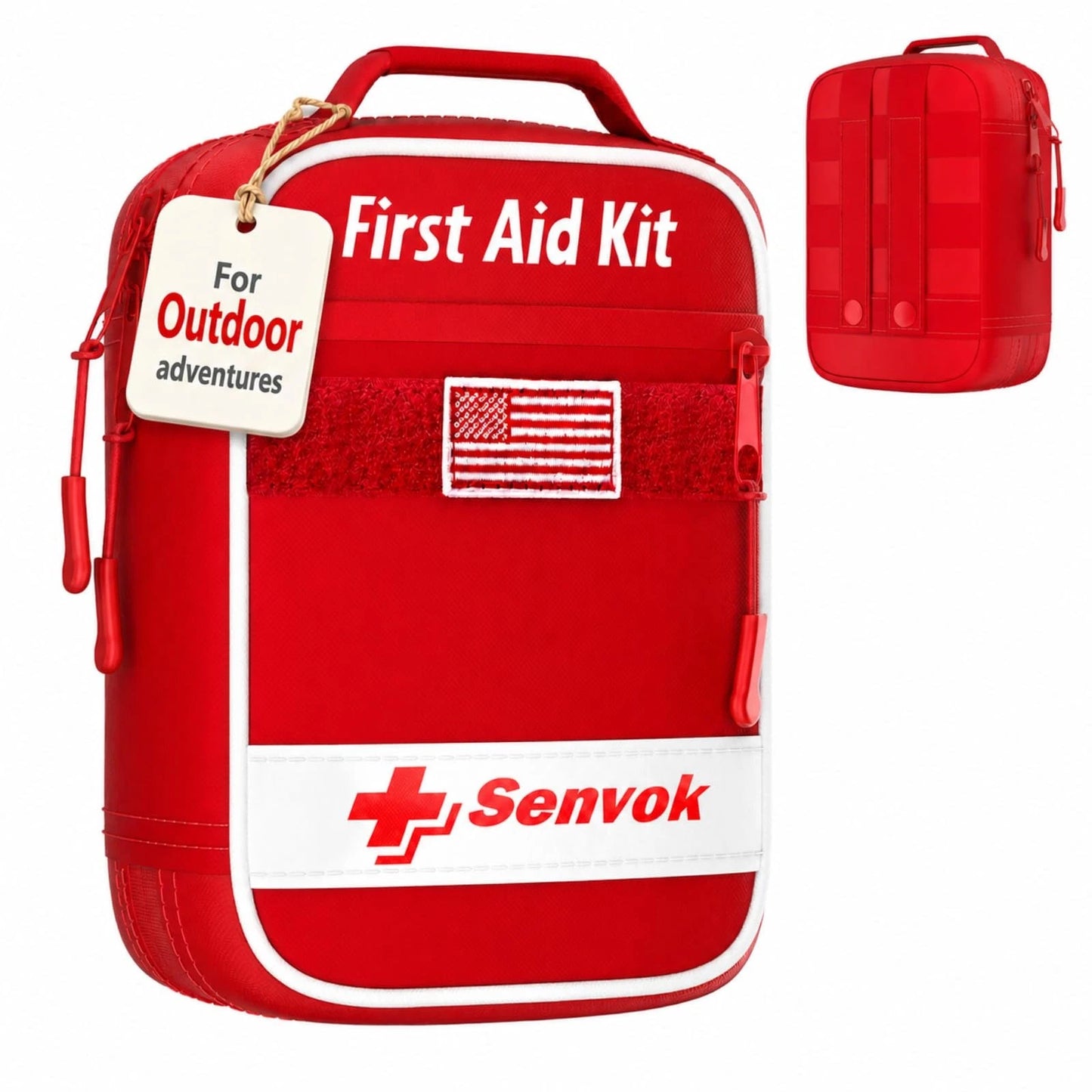 Senvok 121 Pcs Small First Aid Kit for Car, Camping, Outdoor Small, Red
