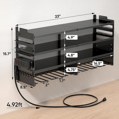 POKIPO Large Power Tool Organizer Wall Mount with Station, Black