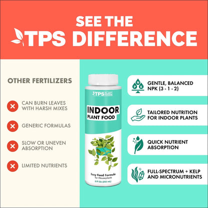 Indoor Plant Food - Liquid Fertilizer for Plants & 8 oz (1/2 Pint)