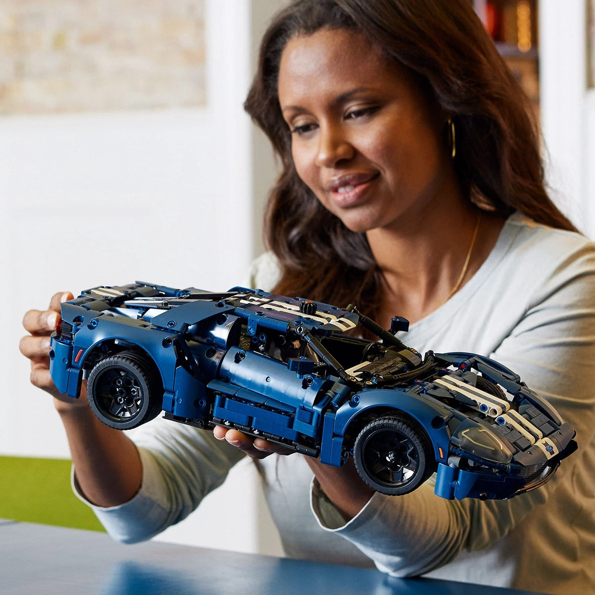 LEGO Technic 2022 Ford GT Building Set for Adults - Collectible Blue,white