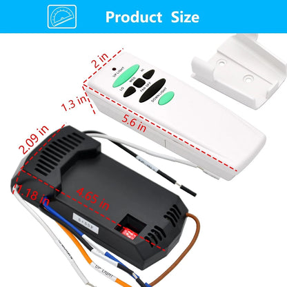 Universal Ceiling Fan Remote Control Kit with Up Down Light Controls White