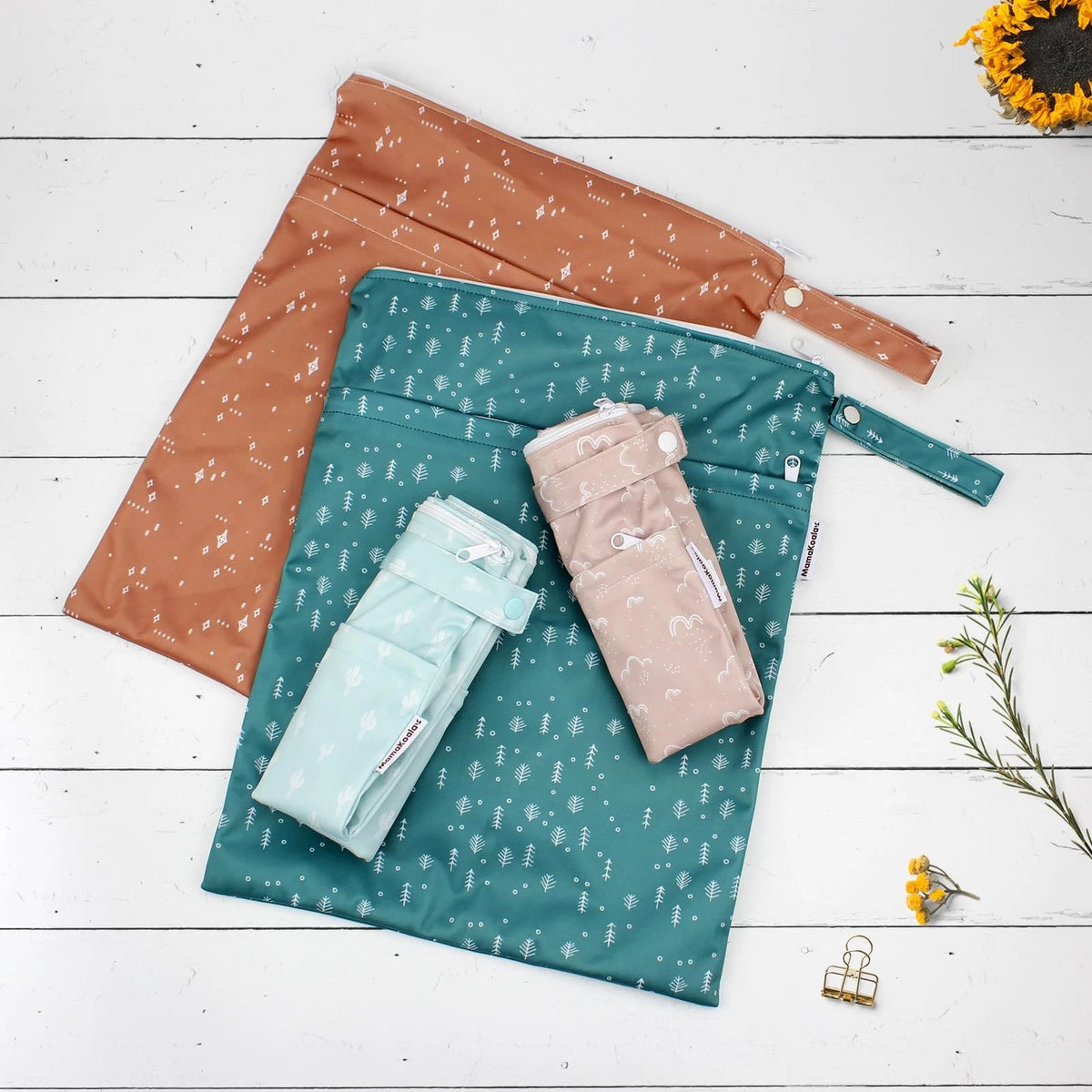 Mama Koala Waterproof Wet Dry Bags for Baby Items, Cloth 16in x 12in, W017