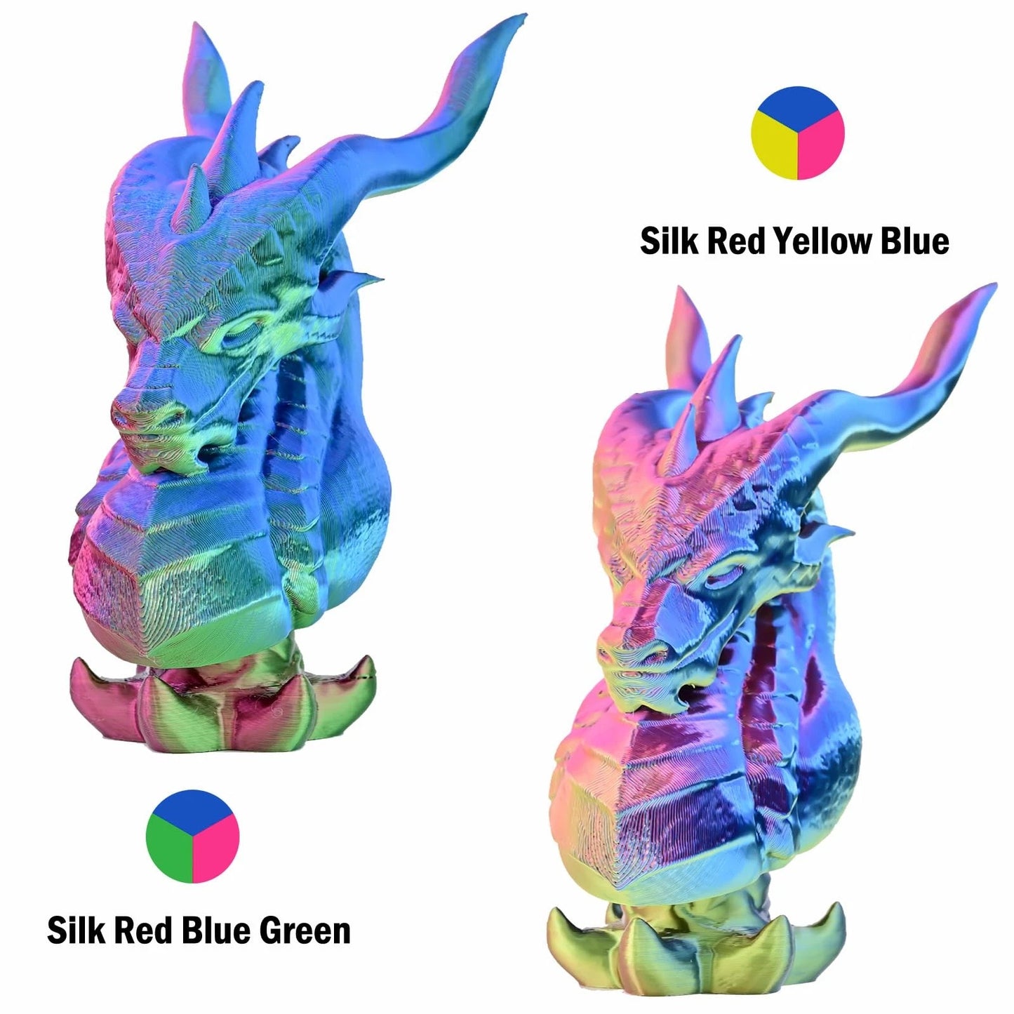 OVV3D 3D Printer Filament 1.75 millimeters, 4 Pack Tri-color & Dual-color