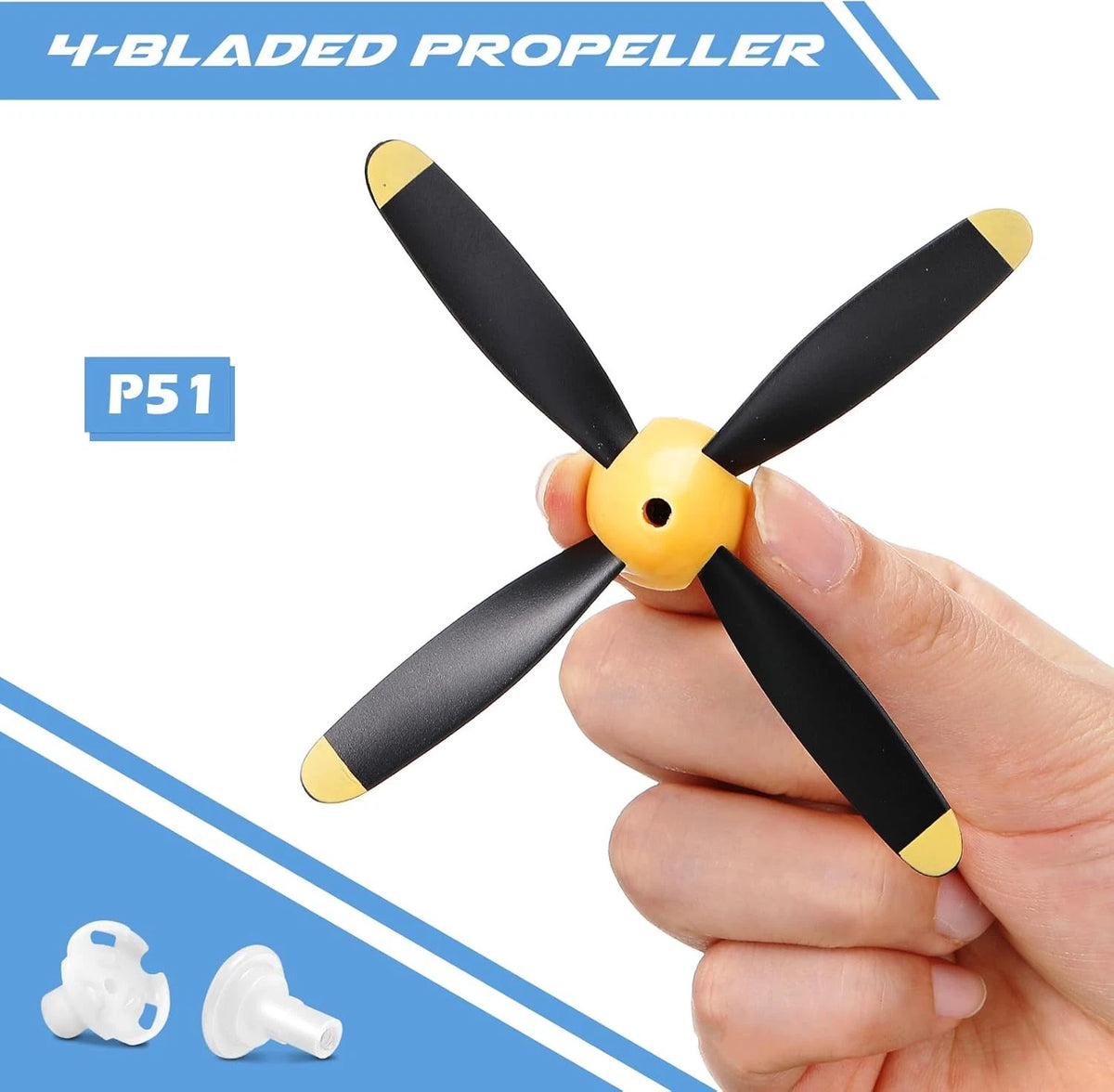 3 Sets Spare RC Plane Propellers Compatible with Mustang 400mm Yellow Nose