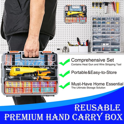 532PCS Heat Shrink Solder Seal Wire Connectors Kit with Mini Gun,