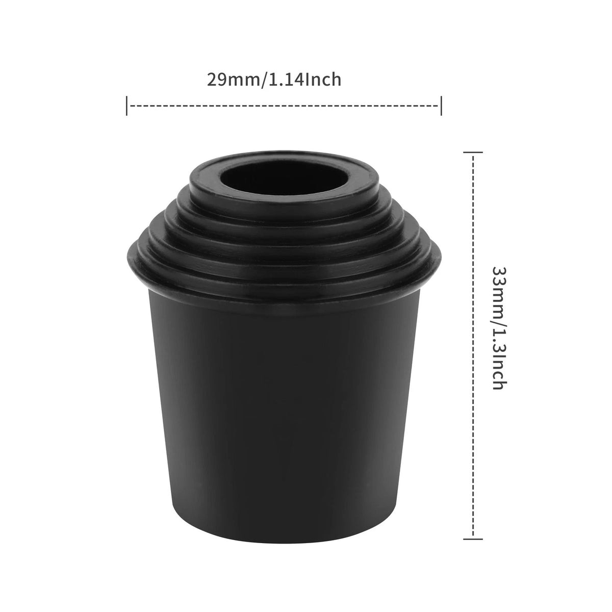 2 Packs Bass Drum Threaded Rubber Feet, Floor Tom Leg Tips Black