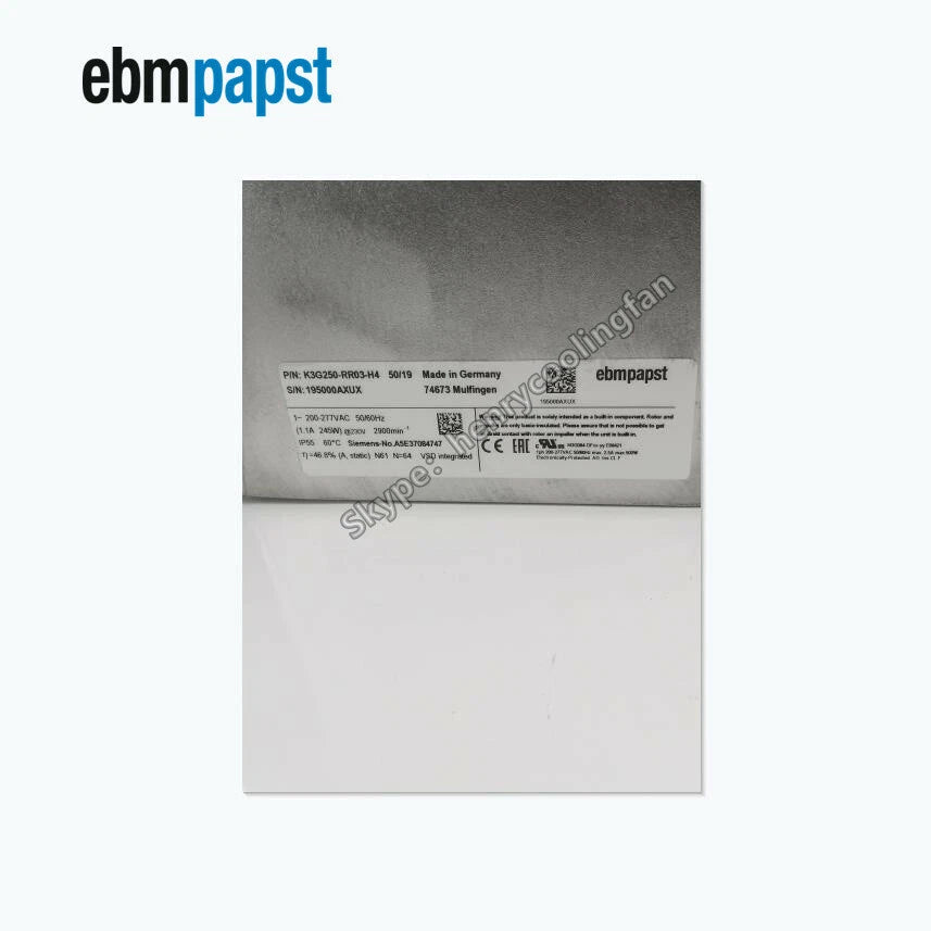 Ebmpapst Fan K3G250-RR03-H4 230V 245W Motor Cooling Fan For Siemens A5E37084747