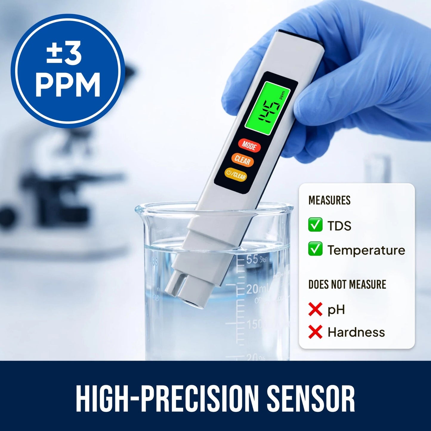 Craft911 Water Tester for Drinking - TDS Meter White