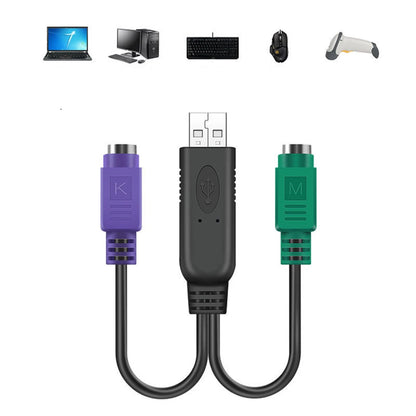 USB M to PS2 PS/2 F Extension Cable Y Splitter Connector For Keyboard Mouse