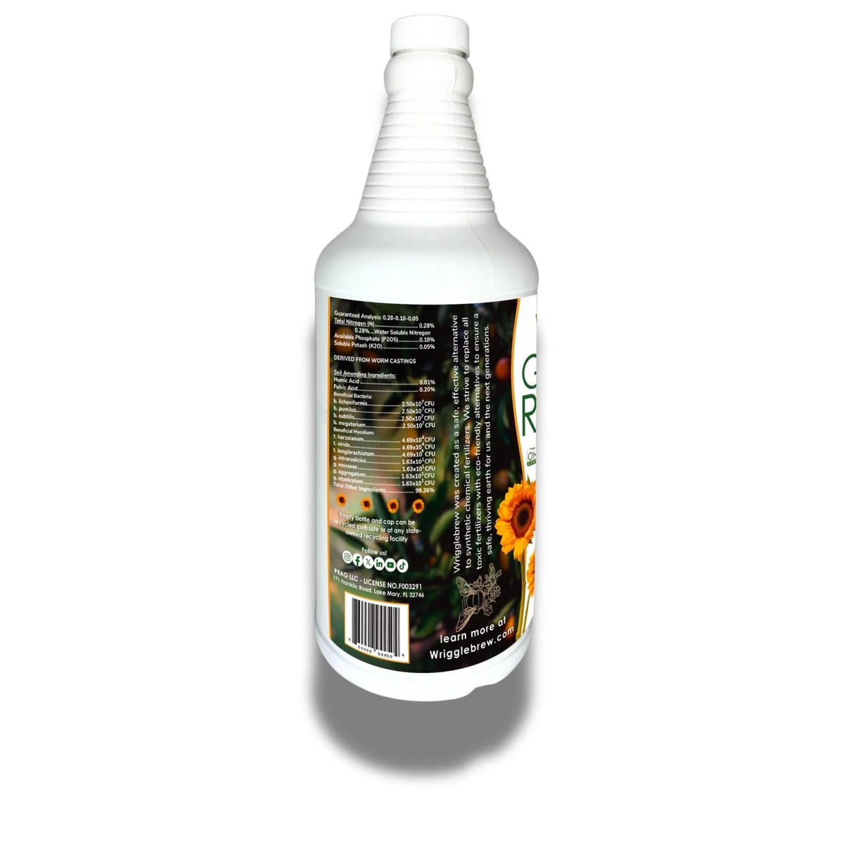 Wrigglebrew Organic Liquid Fertilizer Concentrate from Worm 16 Fluid Ounces