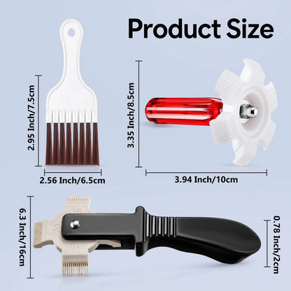 Dunkive AC Fin Comb Set with 2 Straighteners and Coil Cleaning Brush,...