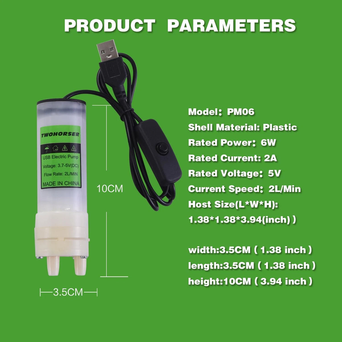 Portable USB Electric Auto siphon Self Priming Pump for Bottling Small, White