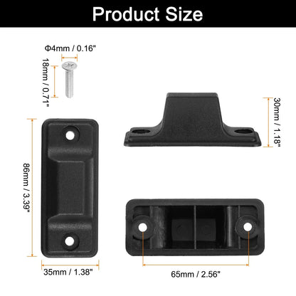 uxcell 4Pcs Luggage Replacement Pads, Plastic Stand 86x35x30mm, Black