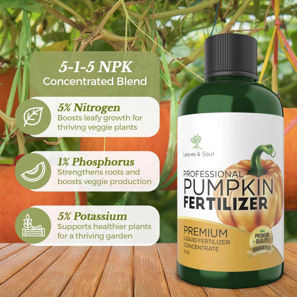 LEAVES AND SOUL Professional Liquid Pumpkin Fertilizer | 5-1-5
