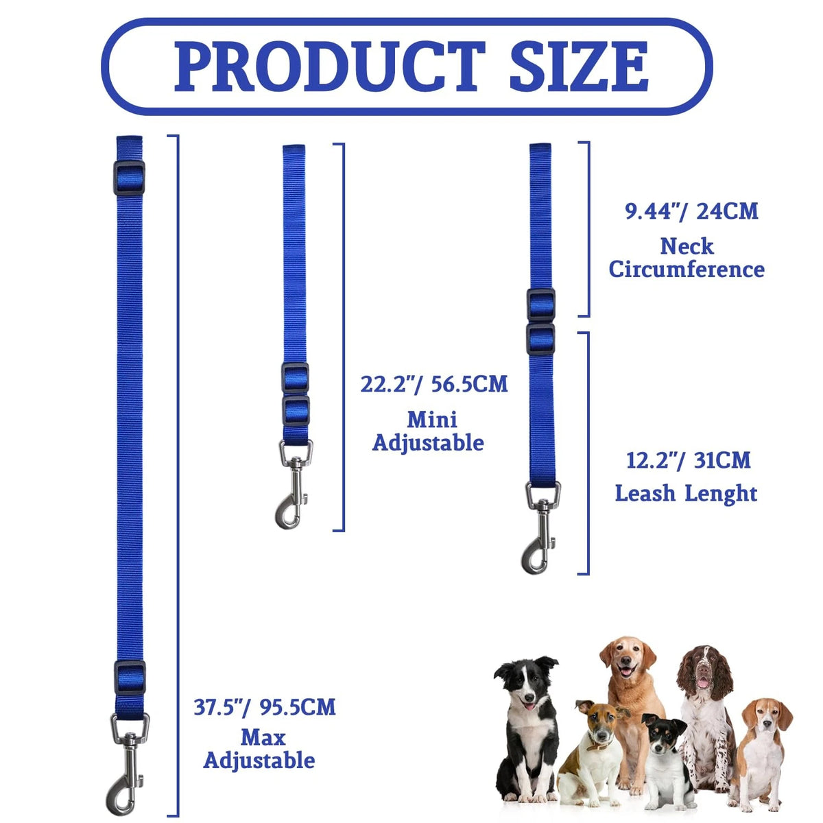 Pet Dog Grooming Loops,2 Pack Adjustable Nylon 18-31 Inches, Style 2
