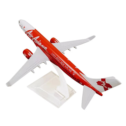 Diecast Alloy 1/400 Scale Red Air Asia Airlines B737 Aircraft Model Toy Gifts