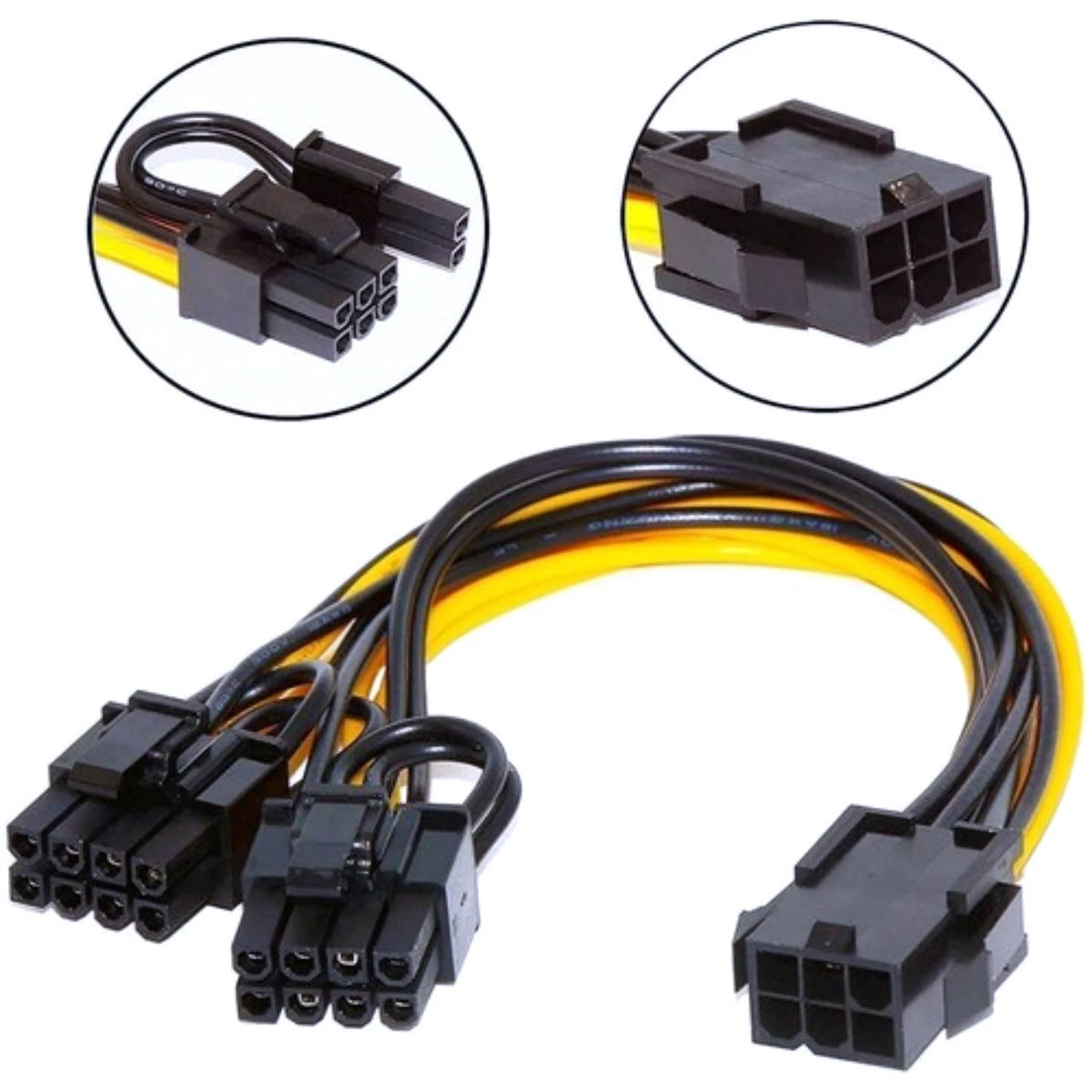 For Video Card 6 Pin Female to Dual PCI-E 8 Pin Adapter Cable Replacement