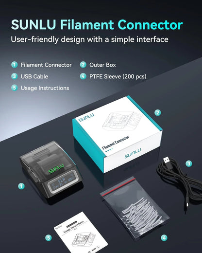SUNLU Official Filament Connector, Fast Connector - 200pcs Ptfe
