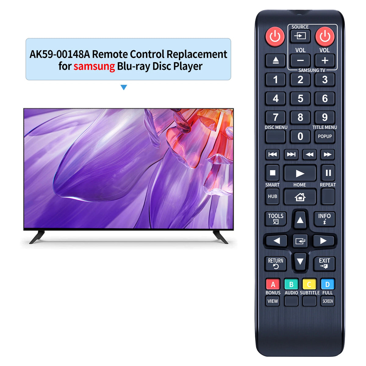 AK59-00148A Remote Control For Samsung BD-E5500 BD-E6100 BD-ES6000 BD-ES6000